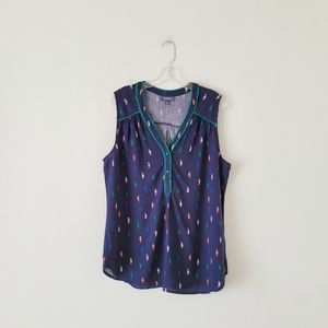 Modcloth Sleeveless Seahorse Top Navy